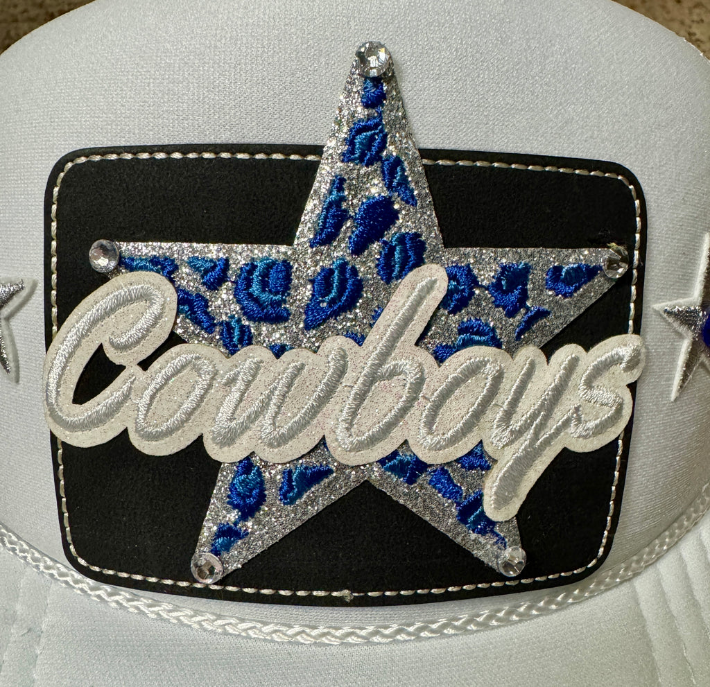 Dallas Cowboys Trucker Hat – Otto White Foam Front, Rhinestone Star Patch, America’s Team Cap