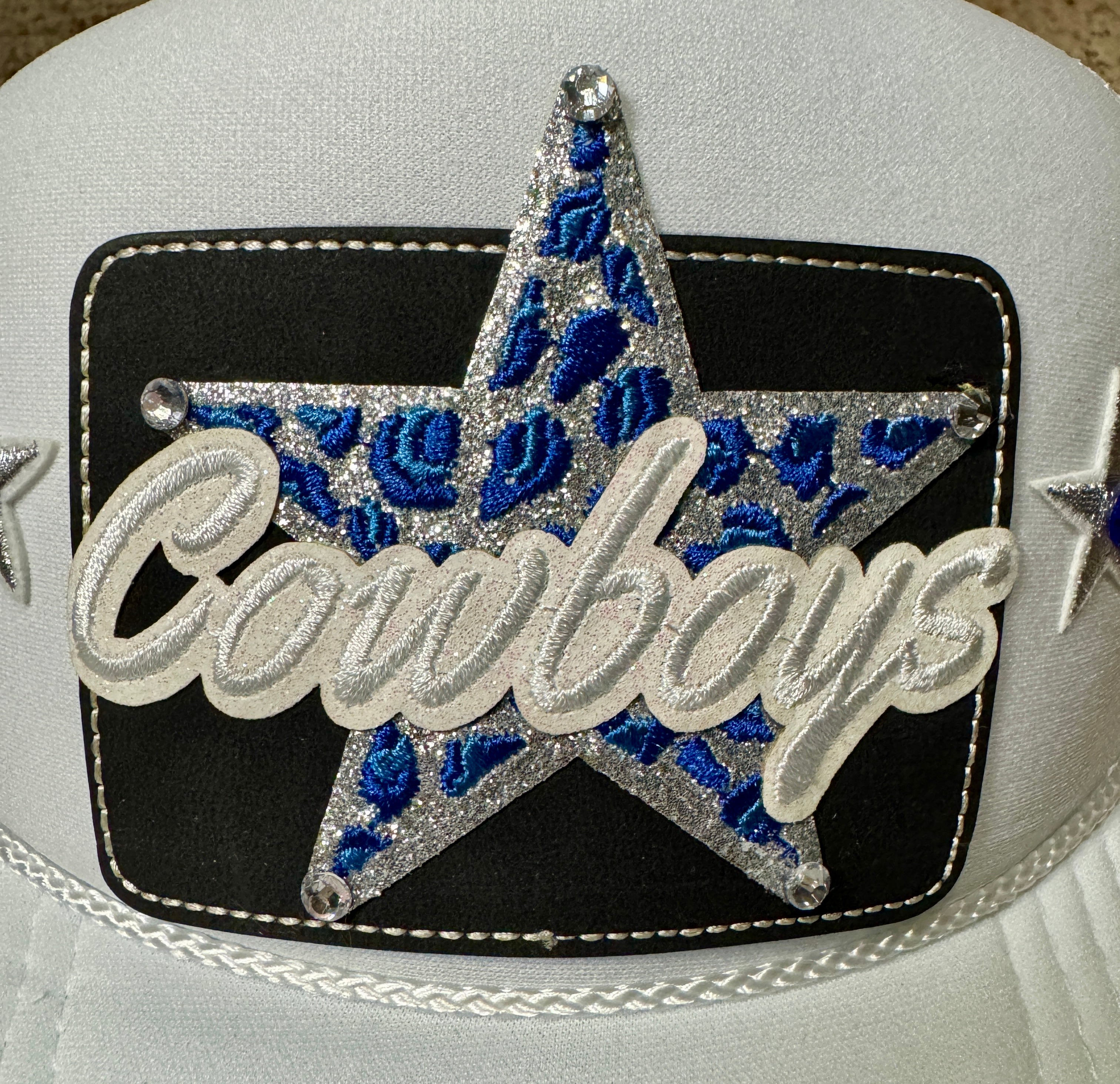 Dallas Cowboys Trucker Hat – Otto White Foam Front, Rhinestone Star Patch, America’s Team Cap